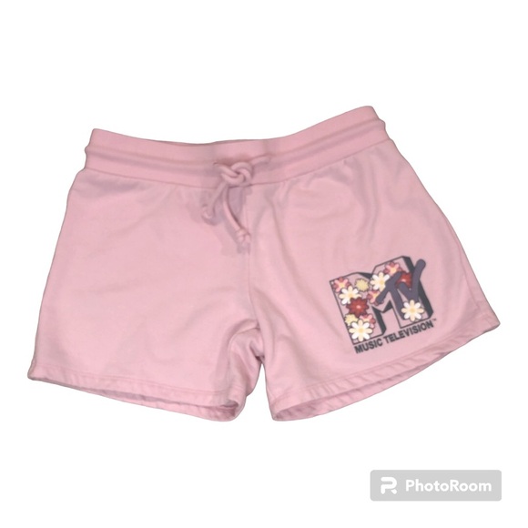 MTV Pink Flower Shorts-Size Medium (7-9) - Picture 1 of 4